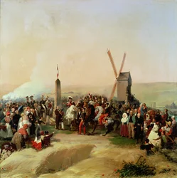 Louis-Philippe (1773-1850) besucht das Schlachtfeld von Valmy am 8. Juni 1831